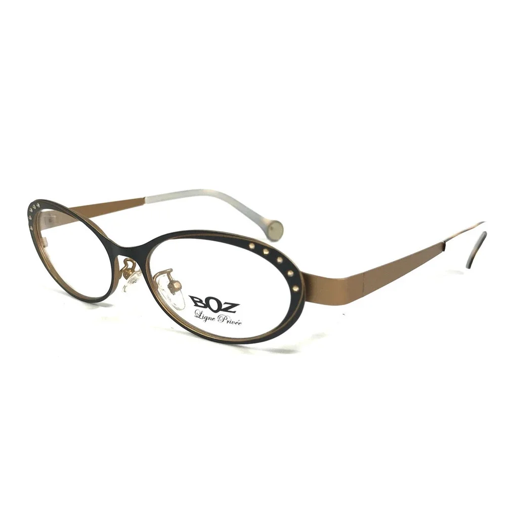 BOZ Eyeglasses Frames ZENNI 0050 Matte Black Gold Strass Crystals 51-16-140